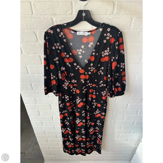Dress Casual Midi By All In Favor In Black & Orange, Size: L