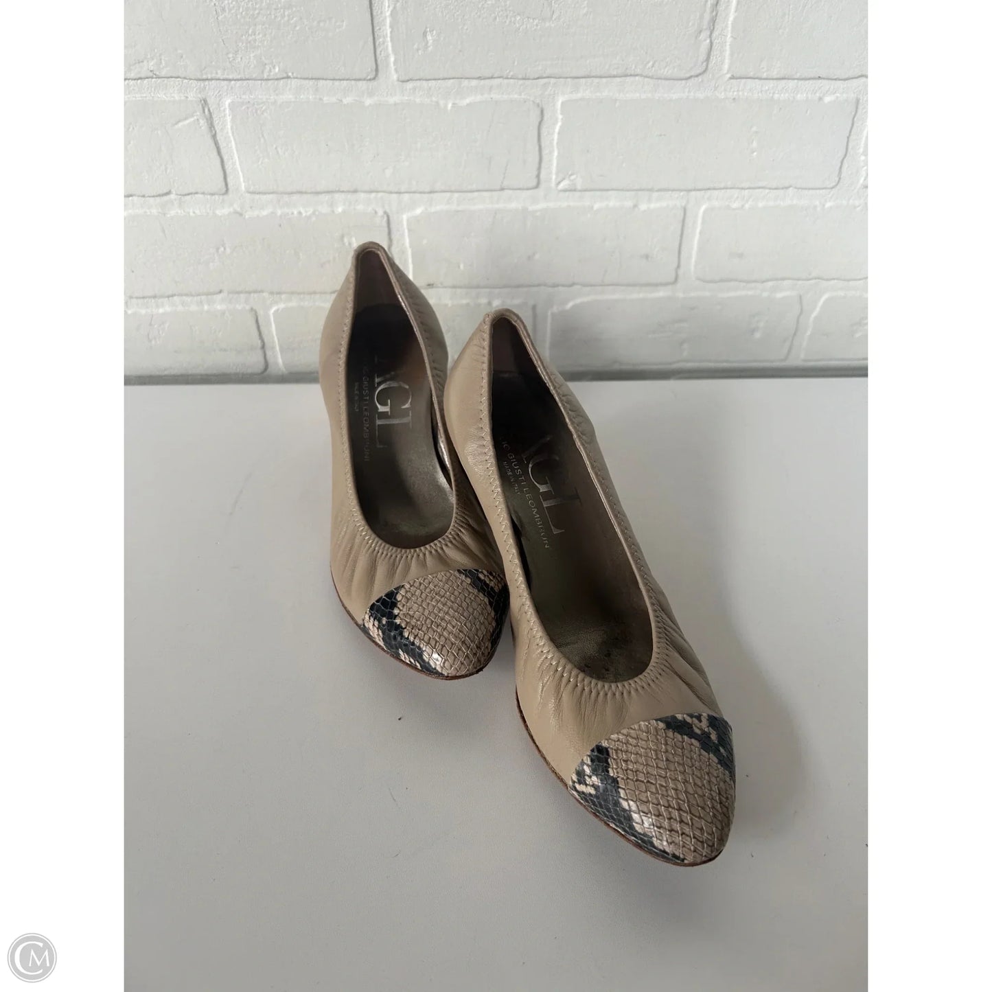 Shoes Heels Block By Agl In Tan, Size: 8.5