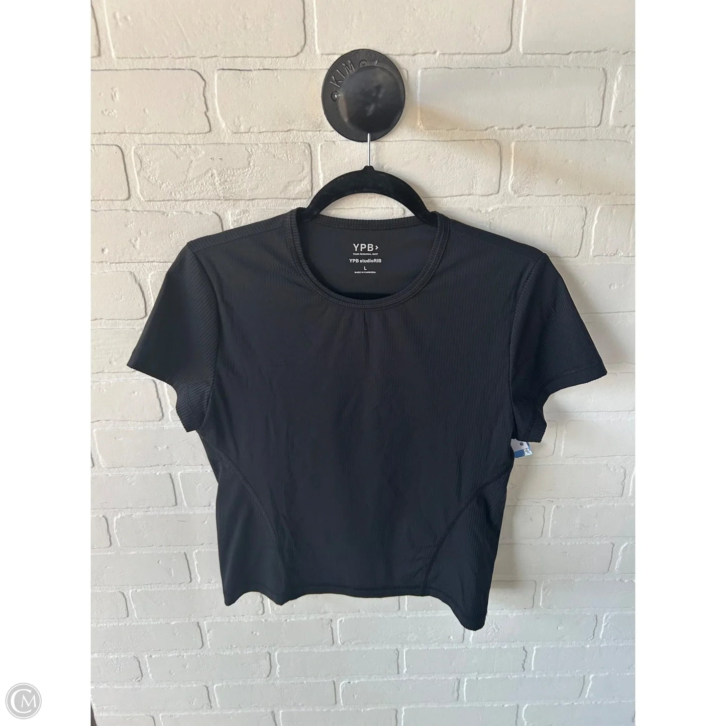 Top Short Sleeve By Ypb In Black, Size: L