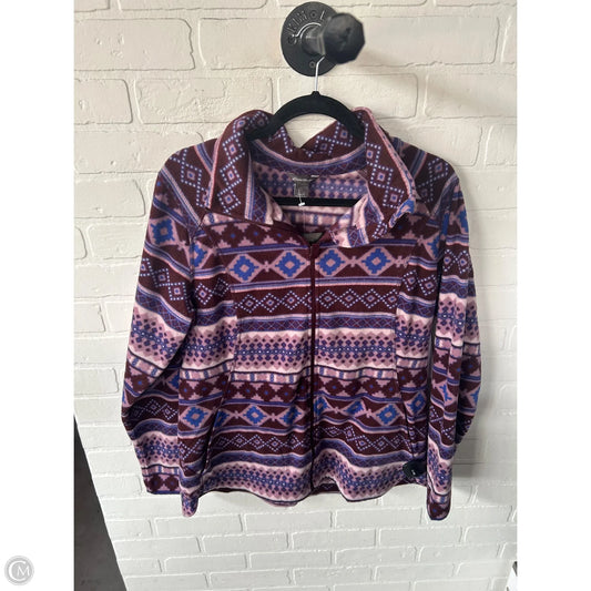 Jacket Fleece By Eddie Bauer In Pink & Red, Size: L