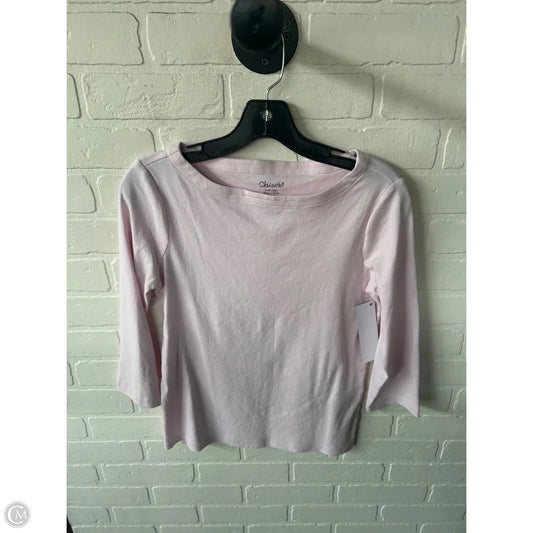 Top Long Sleeve Basic By Chicos In Pink, Size: S