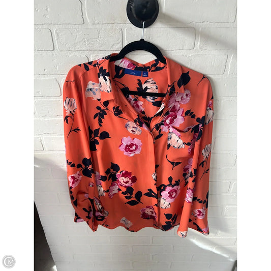 Top Long Sleeve By Apt 9 In Orange, Size: Xl