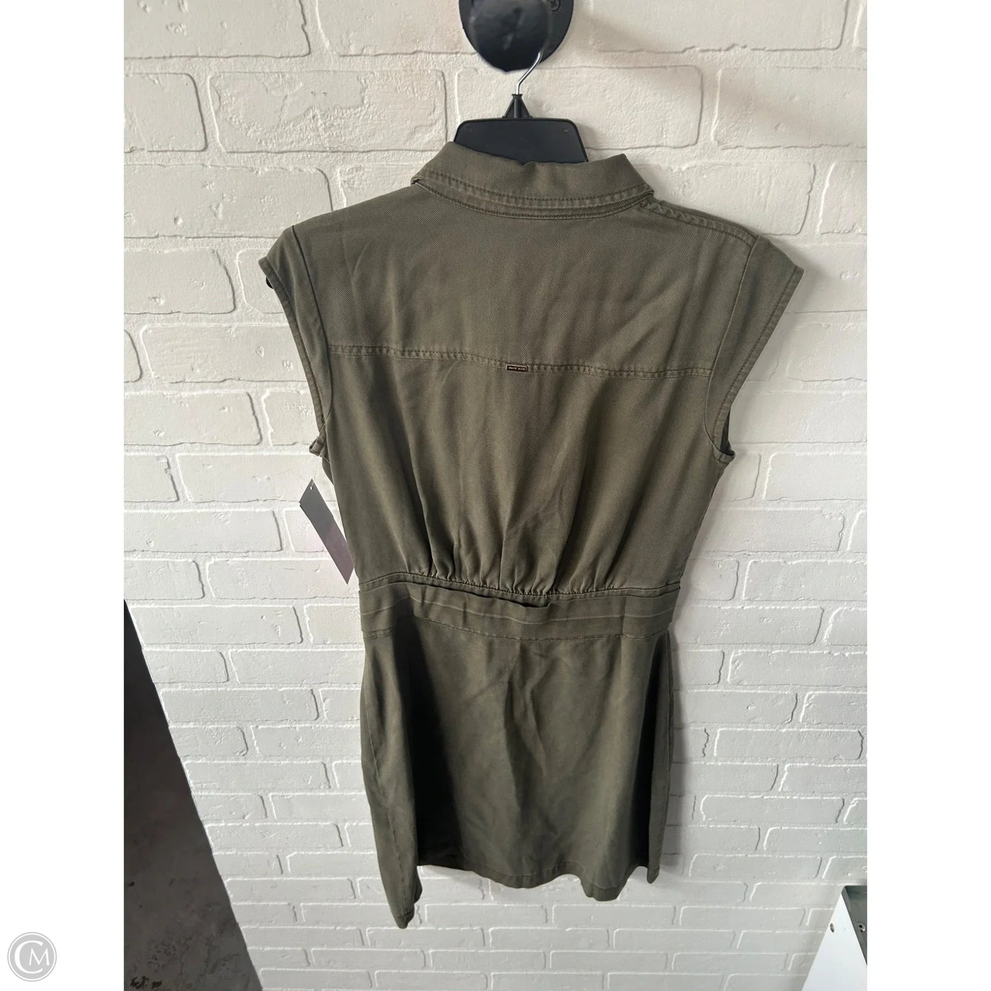 Dress Casual Midi By White House Black Market In Green Denim, Size: S