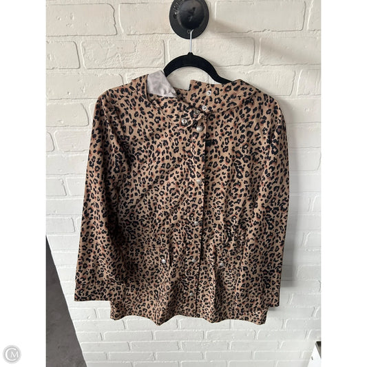 Jacket Windbreaker By J. Crew In Black & Brown, Size: M