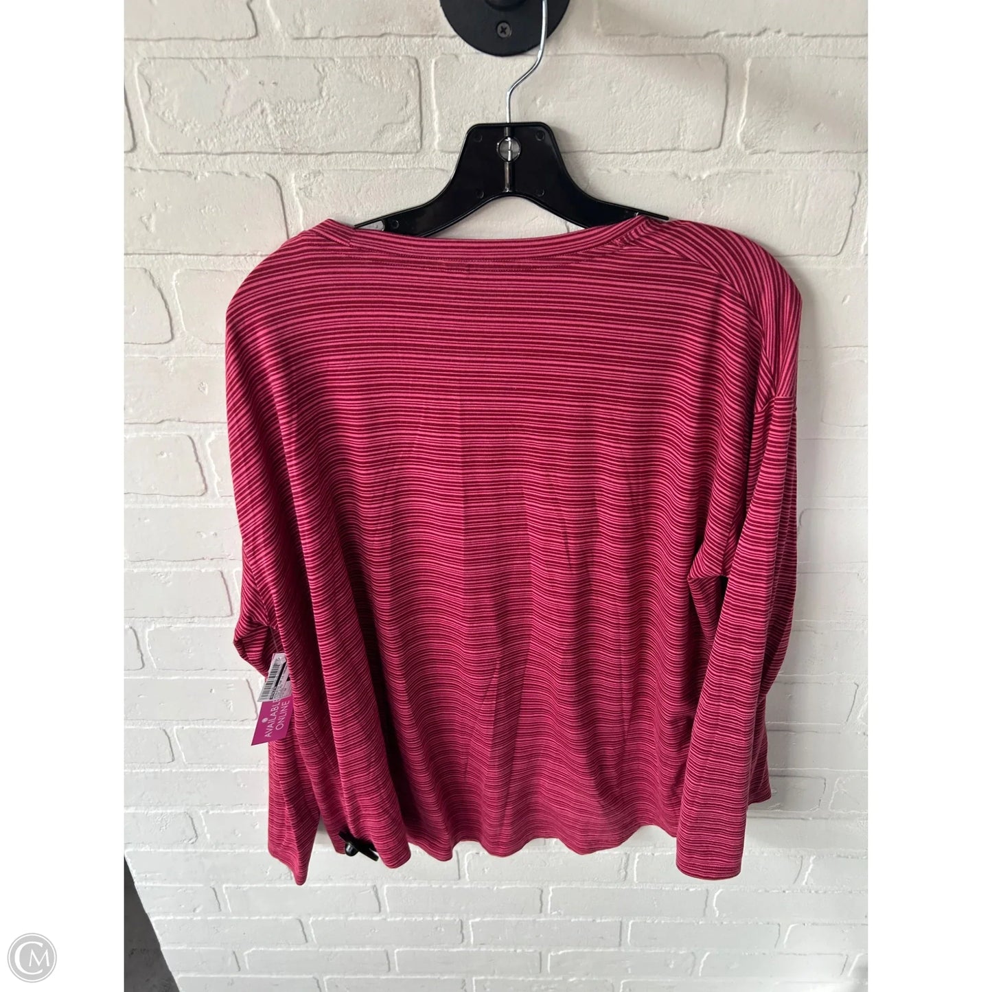 Athletic Top Long Sleeve Crewneck By Athleta In Pink & Red, Size: 1x