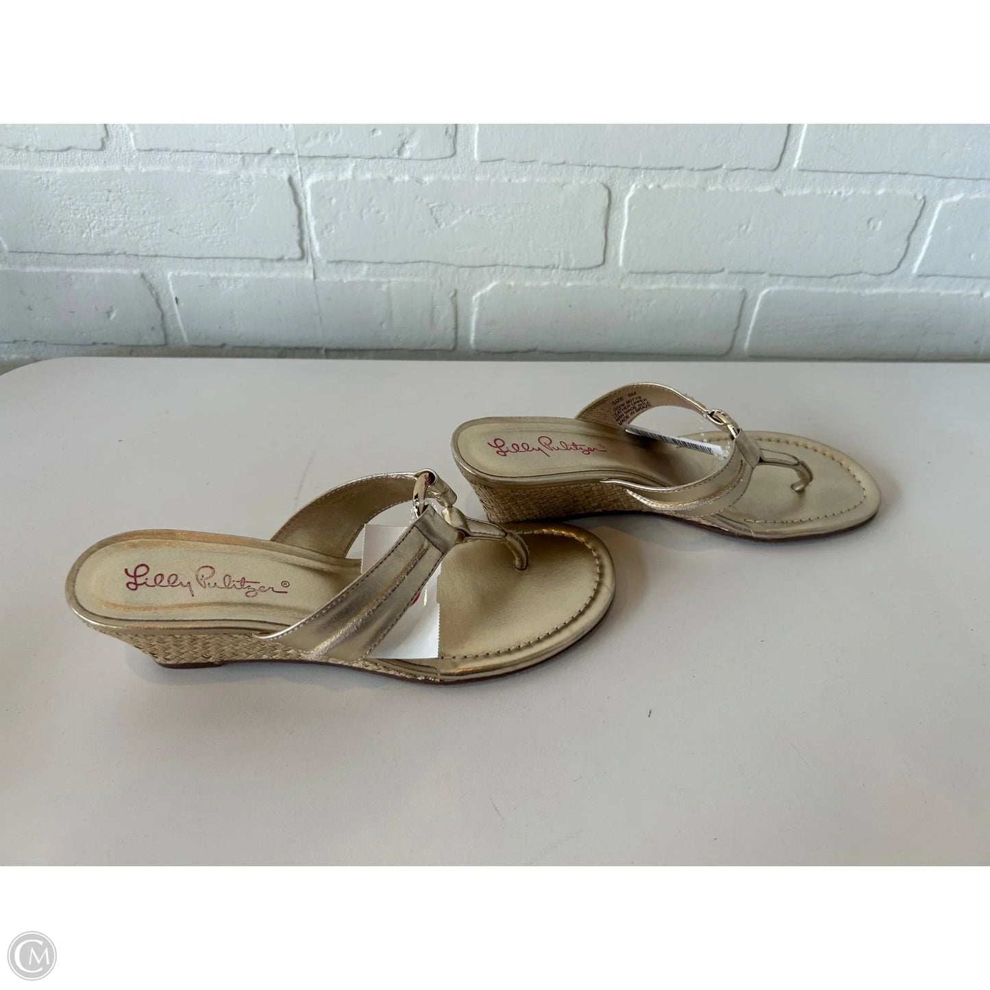 Sandals Designer By Lilly Pulitzer In Gold, Size: 6