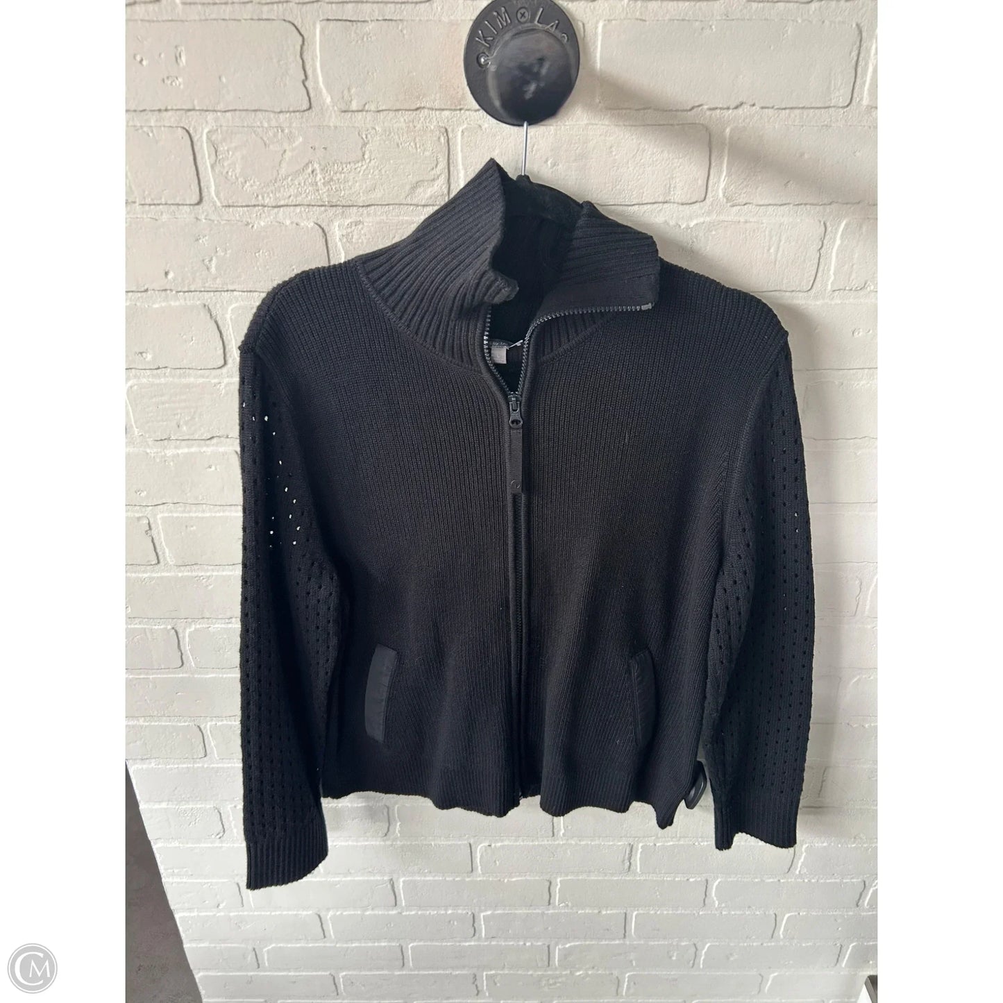 Sweater Cardigan By Talbots In Black, Size: L