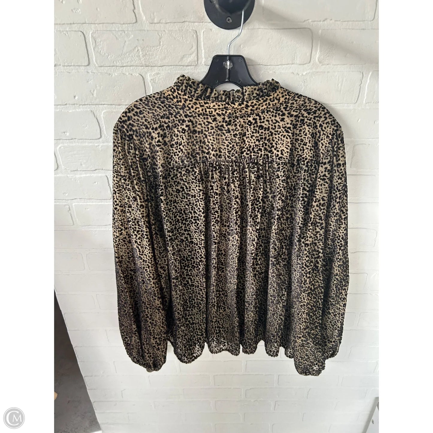Top Long Sleeve By Anthropologie In Black & Tan, Size: 2x