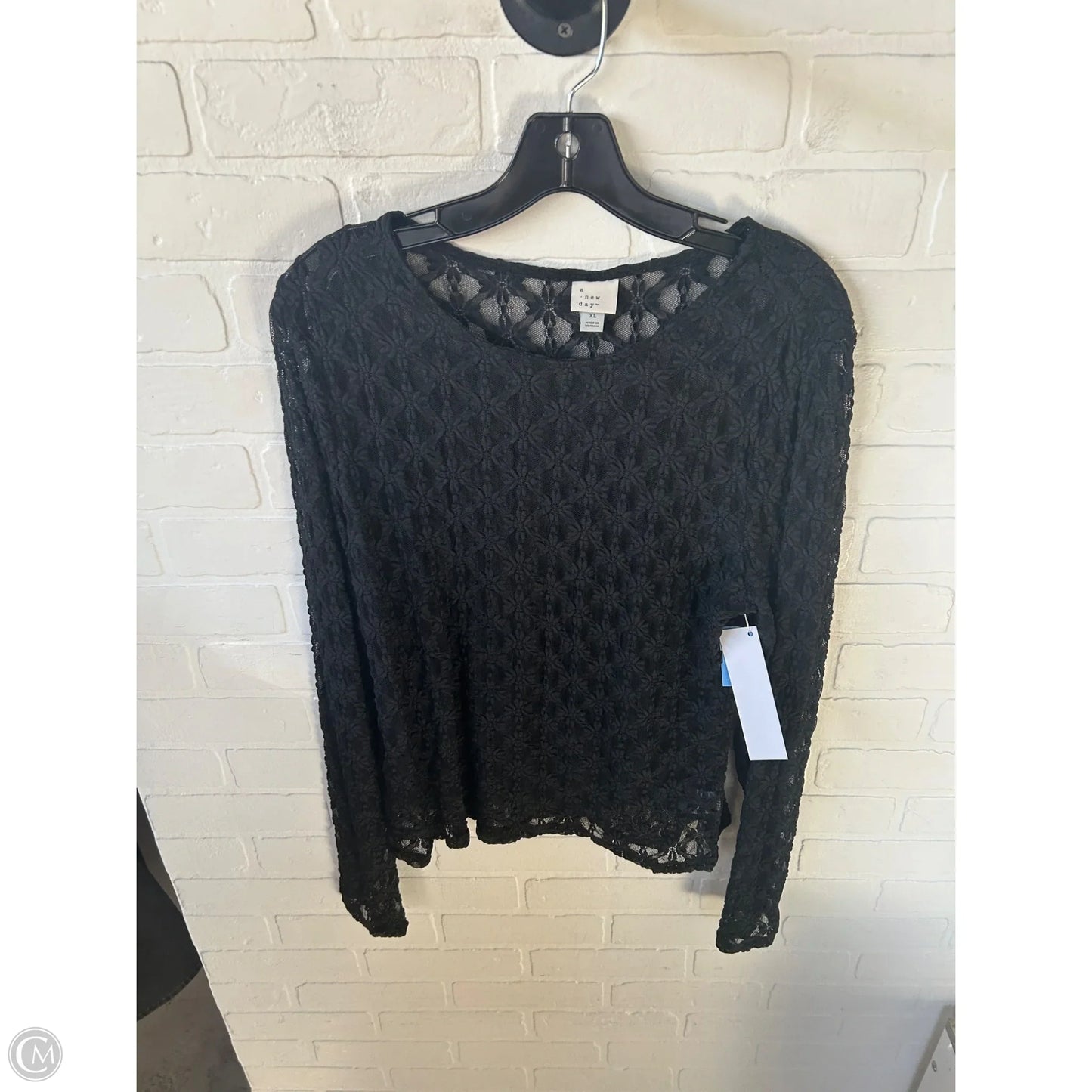 Top Long Sleeve By A New Day In Black, Size: Xl