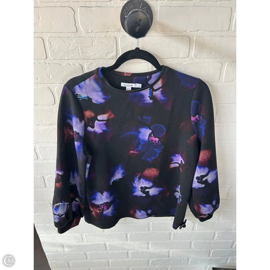 Sweatshirt Crewneck By Chicos In Black & Purple, Size: M