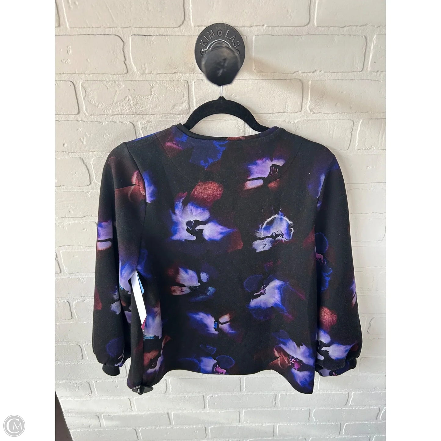 Sweatshirt Crewneck By Chicos In Black & Purple, Size: M