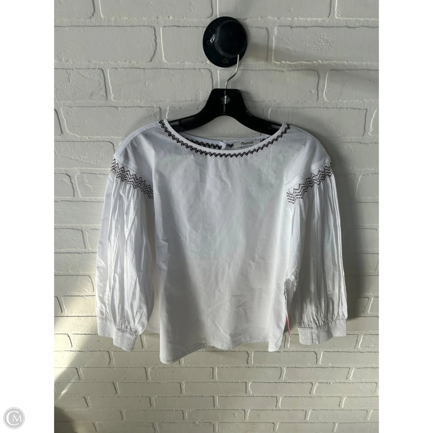 Top Long Sleeve By Madewell In White, Size: M