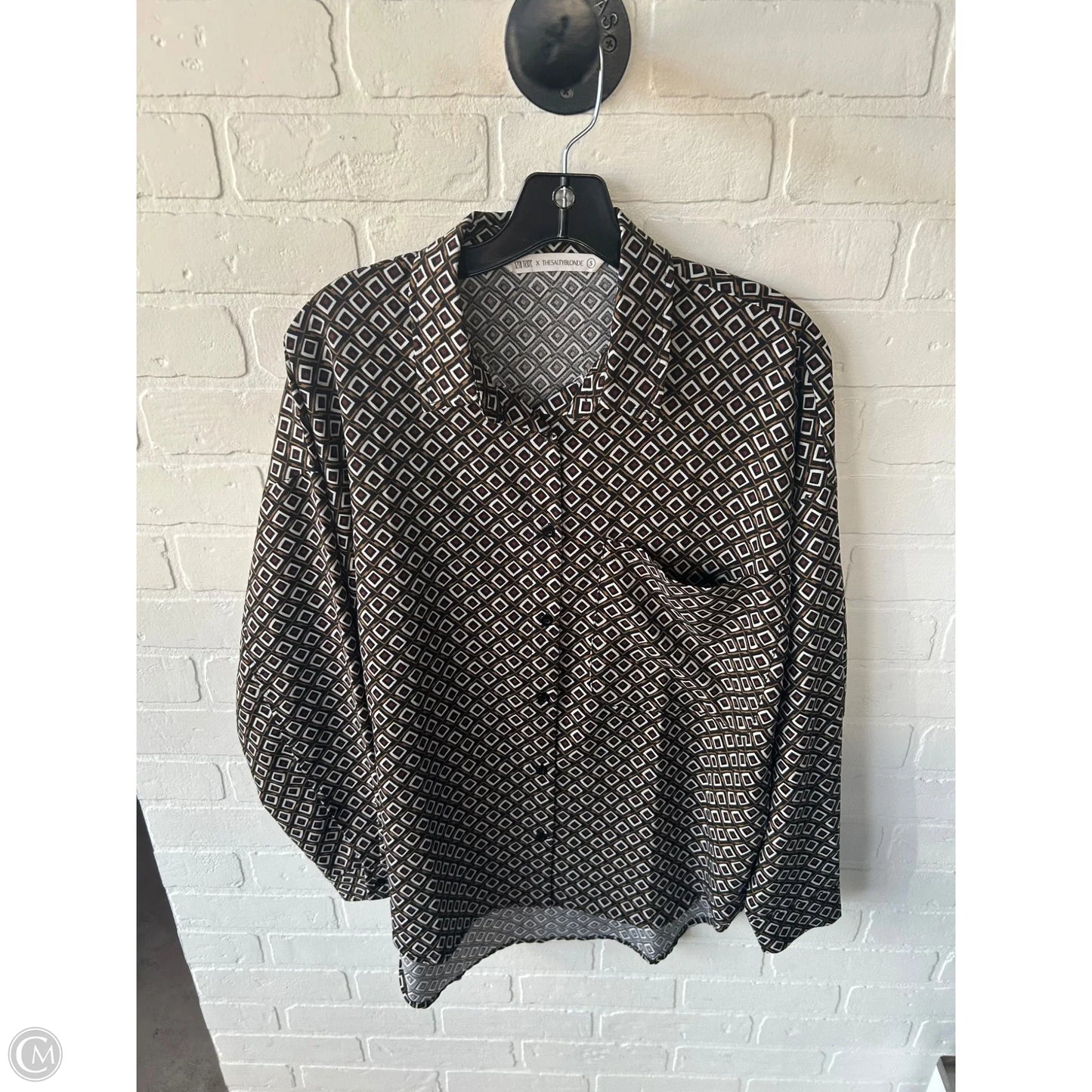 Top Long Sleeve By 12th Tribe In Black & White, Size: S