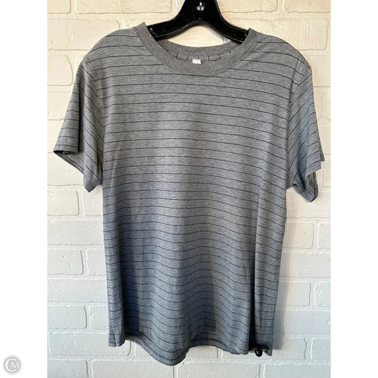 Athletic Top Short Sleeve By Lululemon In Grey, Size: S