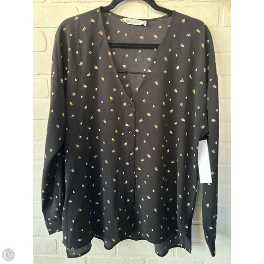 Top Long Sleeve By All In Favor In Black, Size: Xl