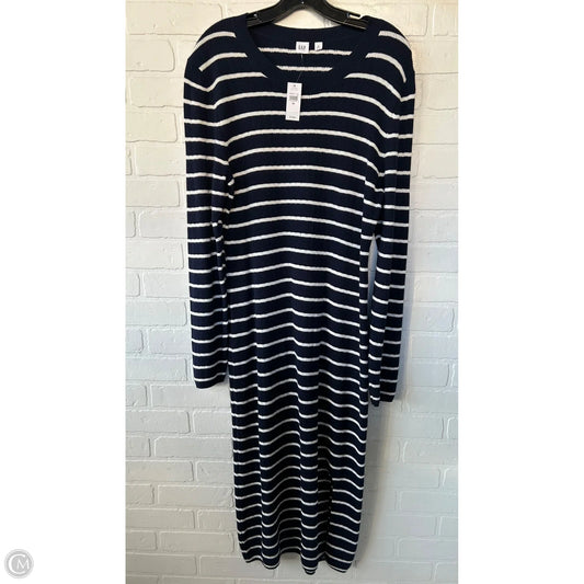 Dress Sweater By Gap In Blue & White, Size: Xl