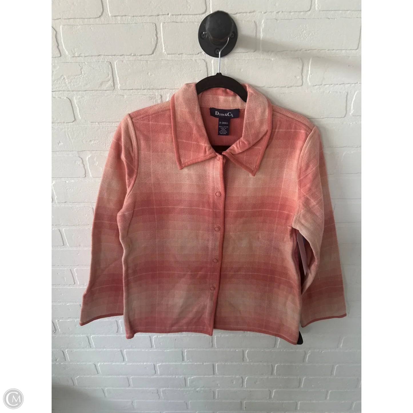 Jacket Shirt By Denim And Co Qvc In Orange, Size: Xs