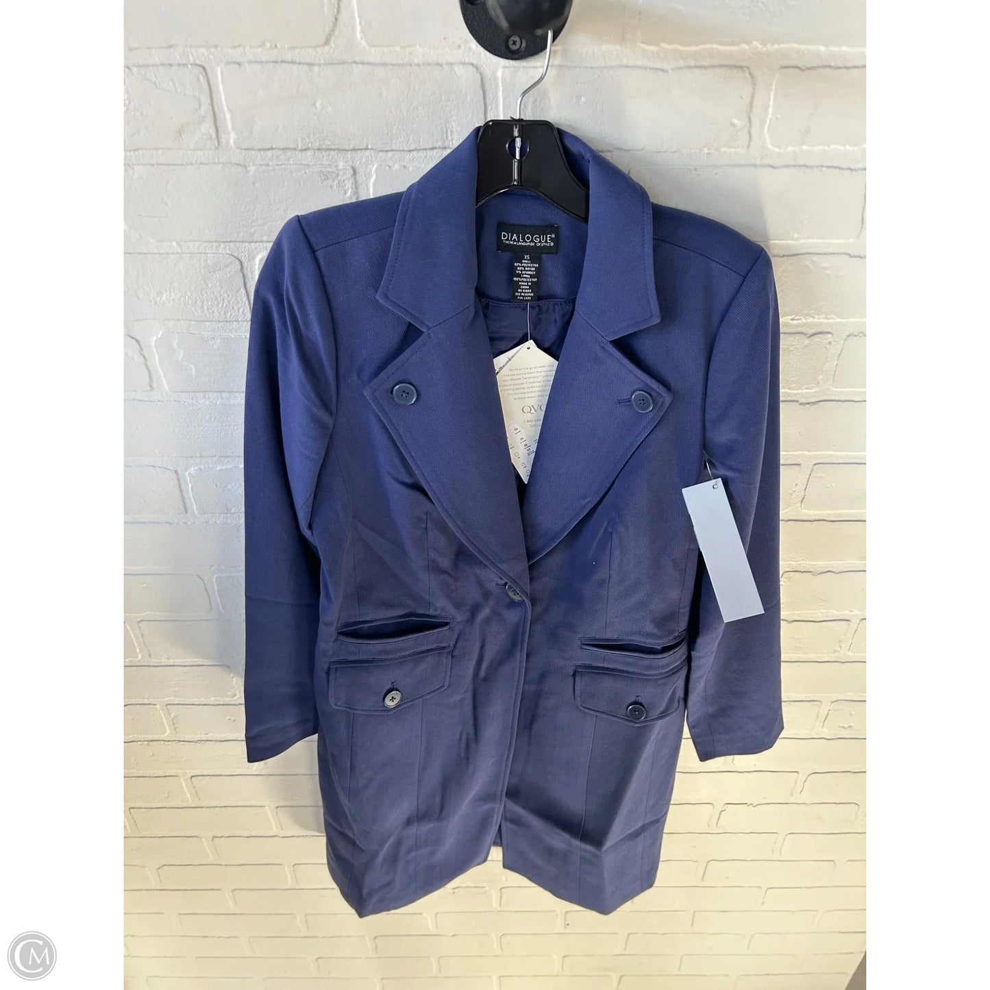 Blazer By Dialogue Qvc In Blue, Size: Xs