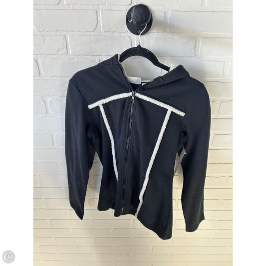 Sweatshirt Hoodie By Clothes Mentor In Black & Cream, Size: Xs