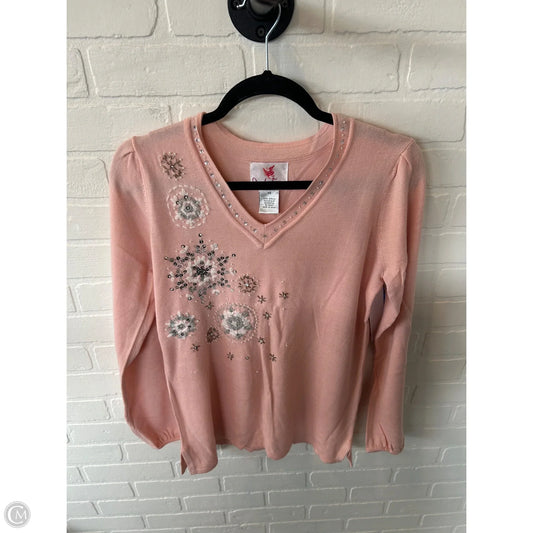 Sweater By Quaker Factory In Peach, Size: Xs