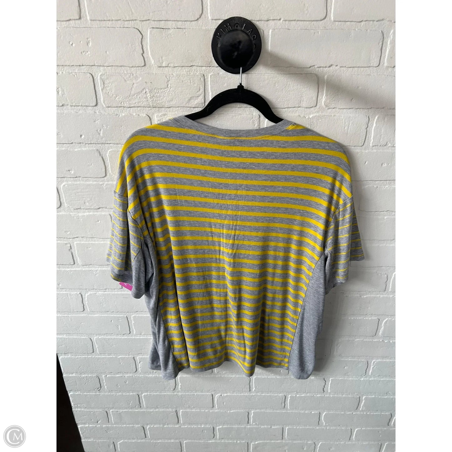Top Short Sleeve By Cabi In Grey & Yellow, Size: Xs
