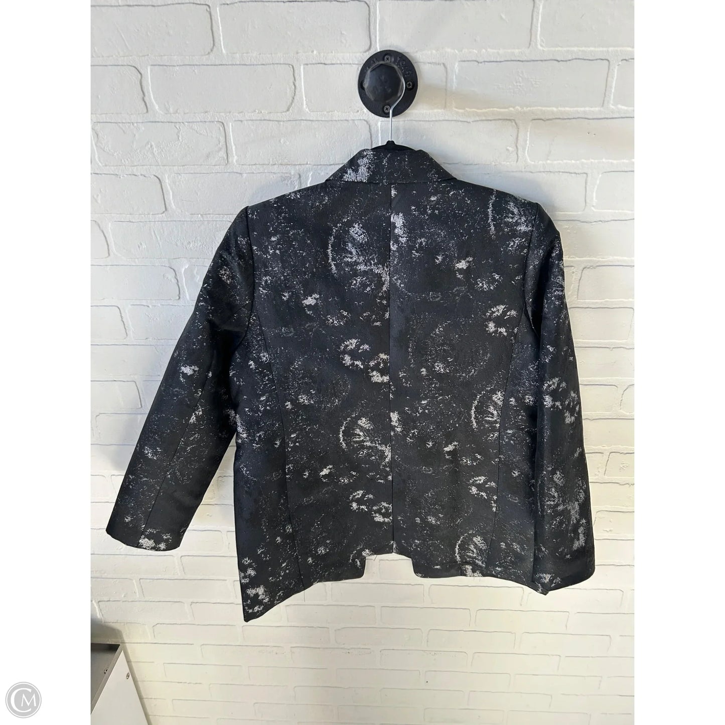 Blazer By Chicos In Black & Silver, Size: L