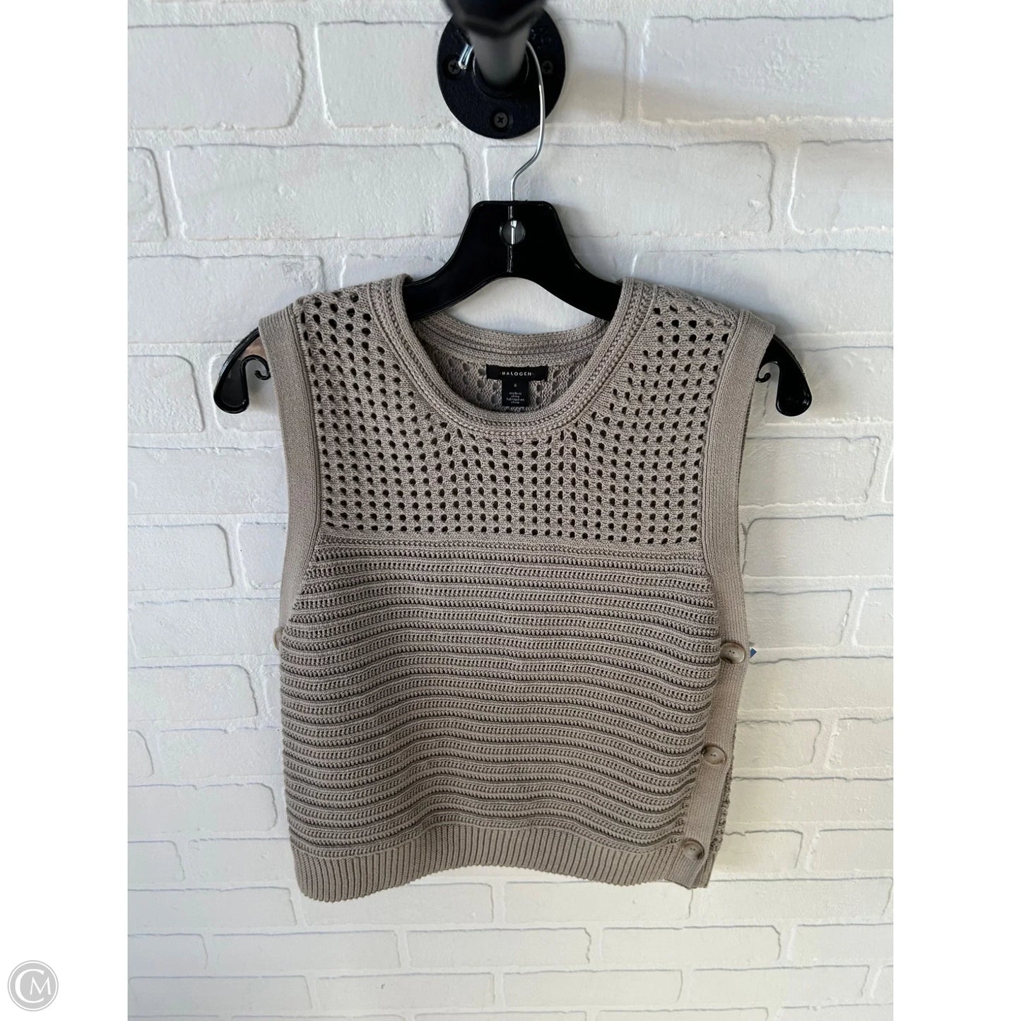 Vest Sweater By Halogen In Tan, Size: S