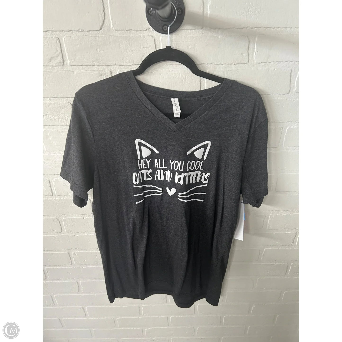 Top Short Sleeve Basic By Bella + Canvas In Grey, Size: L