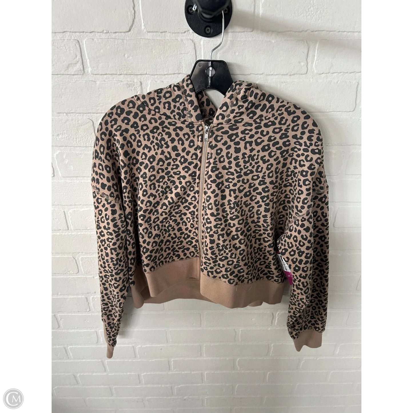 Sweatshirt Hoodie By Clothes Mentor In Black & Tan, Size: S