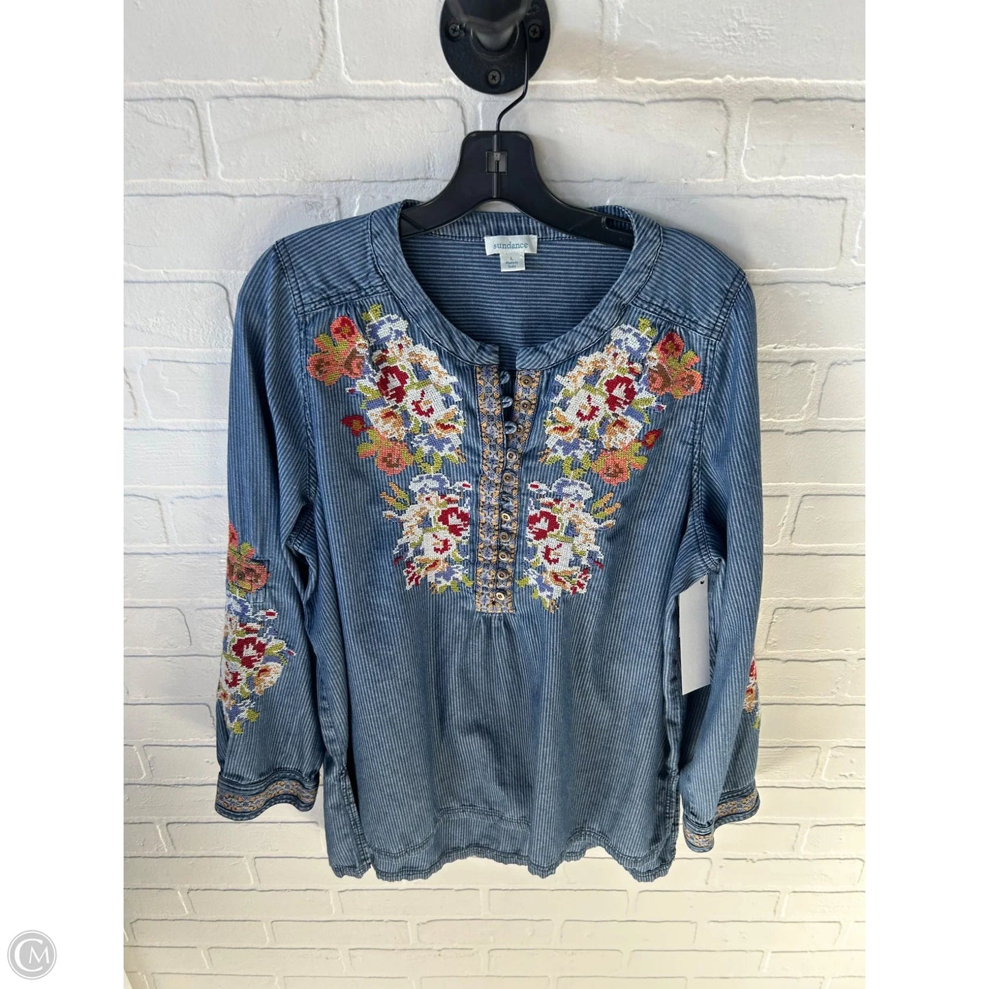 Top Long Sleeve By Sundance In Blue, Size: L