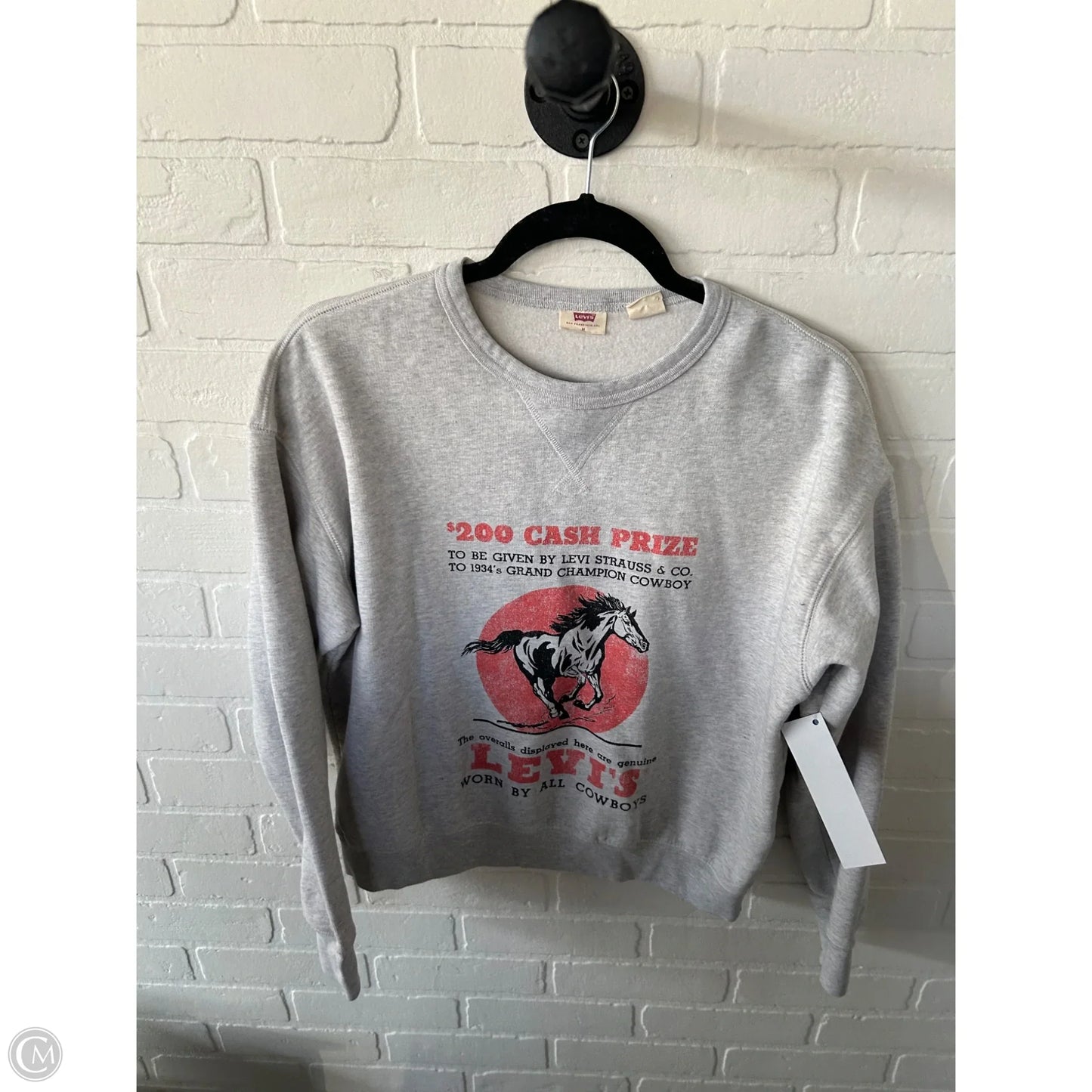 Sweatshirt Crewneck By Levis In Grey, Size: M