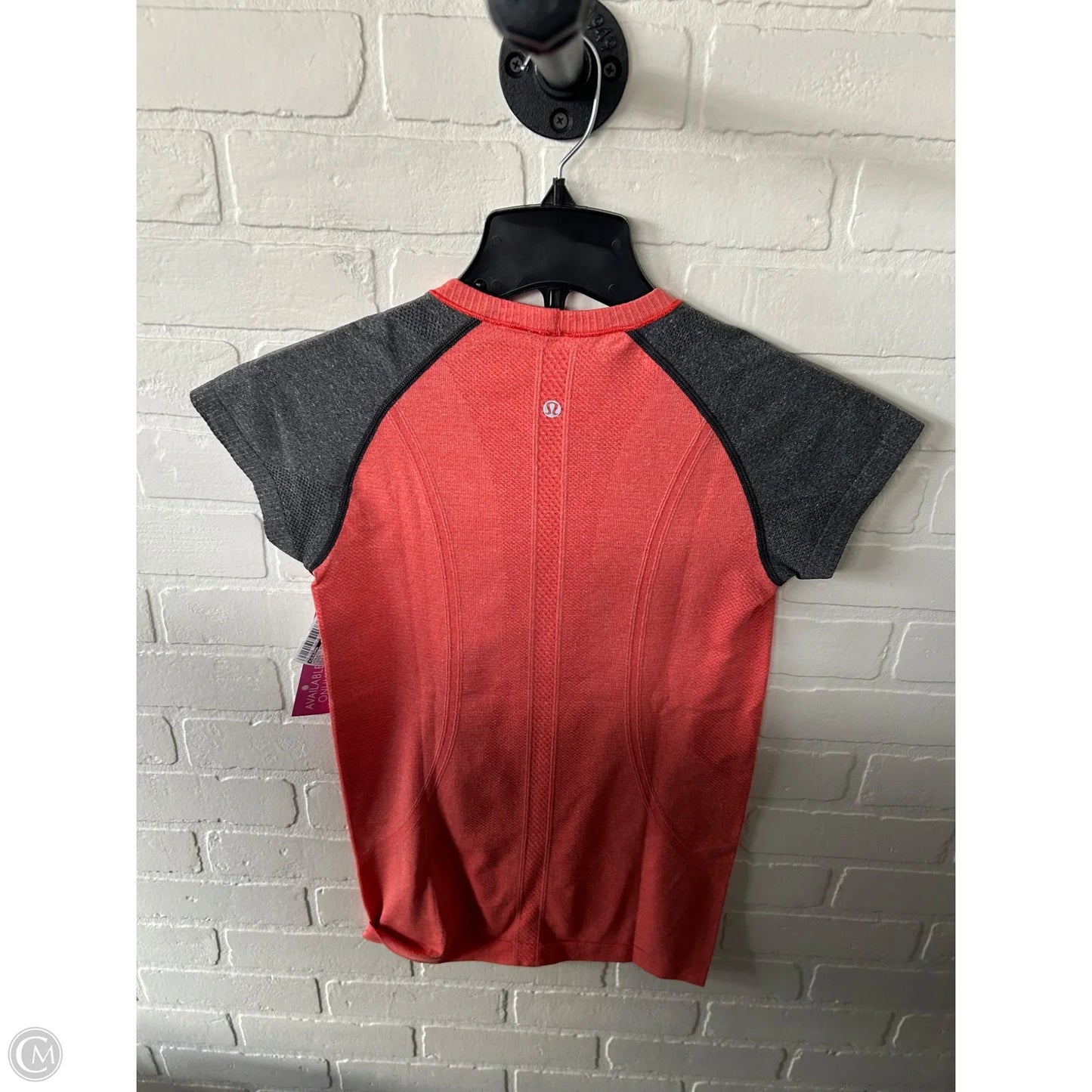 Athletic Top Short Sleeve By Lululemon In Orange, Size: S