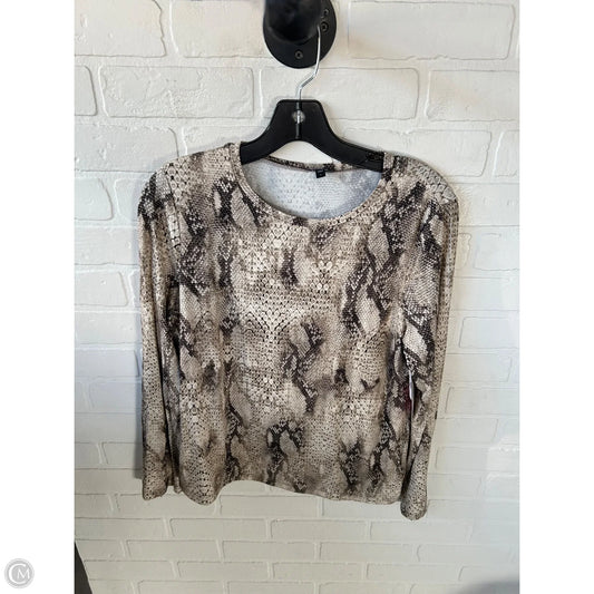 Top Long Sleeve By Express In Brown & Tan, Size: L
