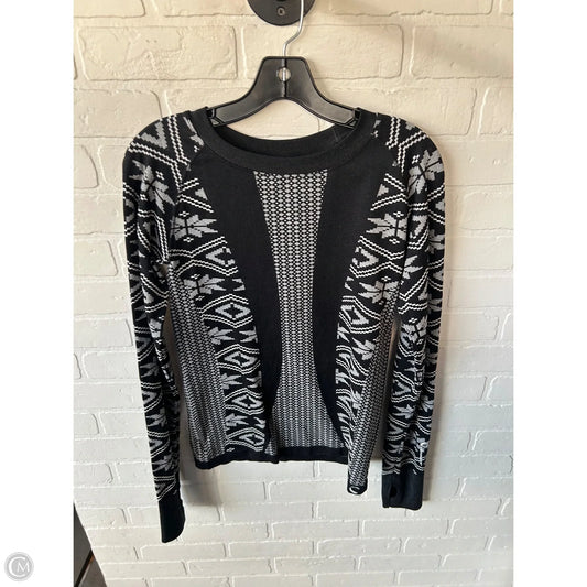 Athletic Top Long Sleeve Crewneck By Clothes Mentor In Black & Grey, Size: L