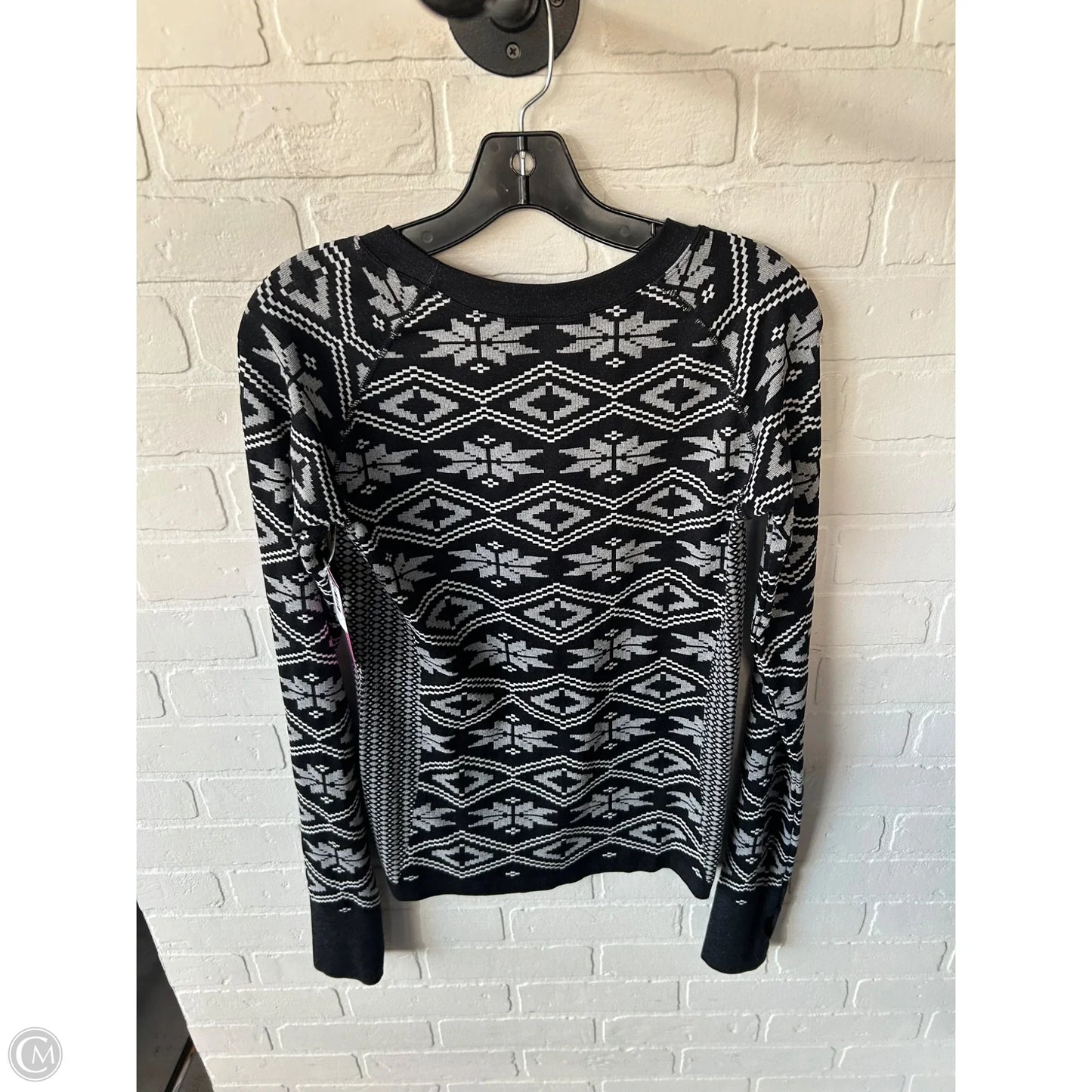 Athletic Top Long Sleeve Crewneck By Clothes Mentor In Black & Grey, Size: L