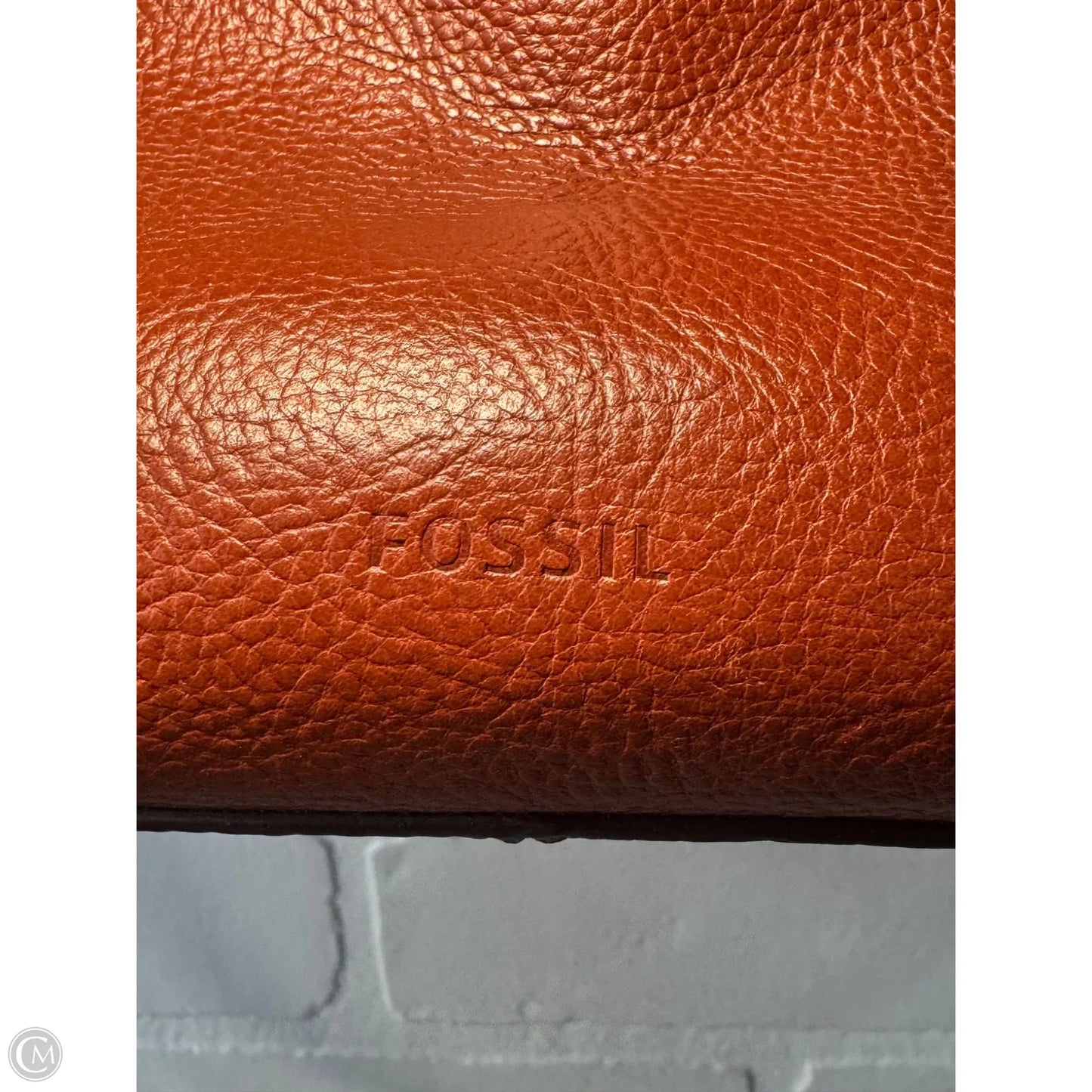 Handbag Leather By Fossil, Size: Medium