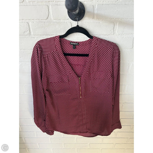 Top Long Sleeve By Express In Red & White, Size: M