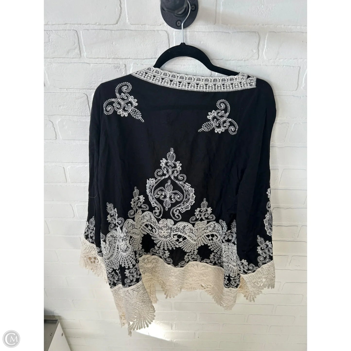 Kimono By Solitaire In Black & Cream, Size: 2x