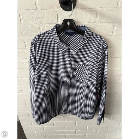 Top Long Sleeve By Tommy Hilfiger In Blue & White, Size: Xl