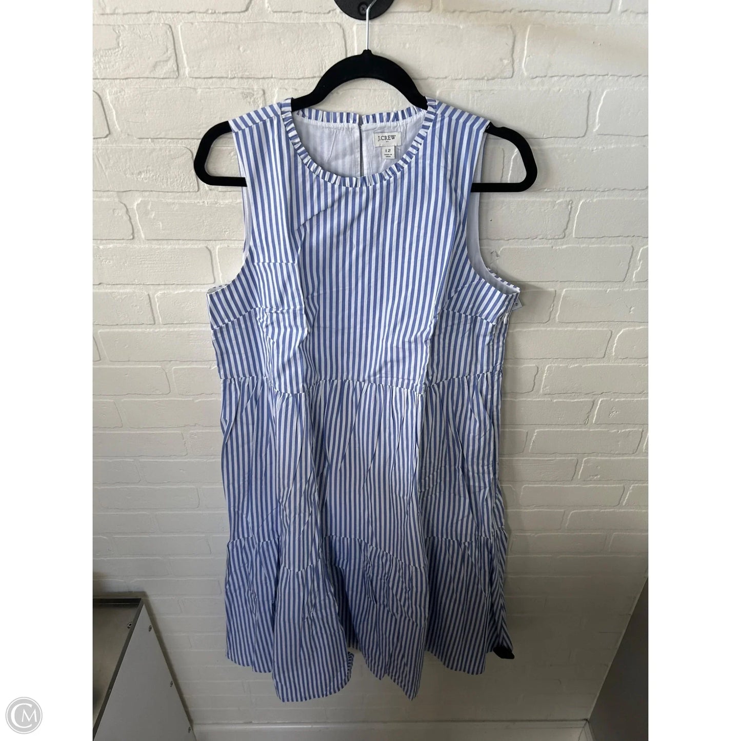 Dress Casual Midi By J. Crew In Blue & White, Size: L