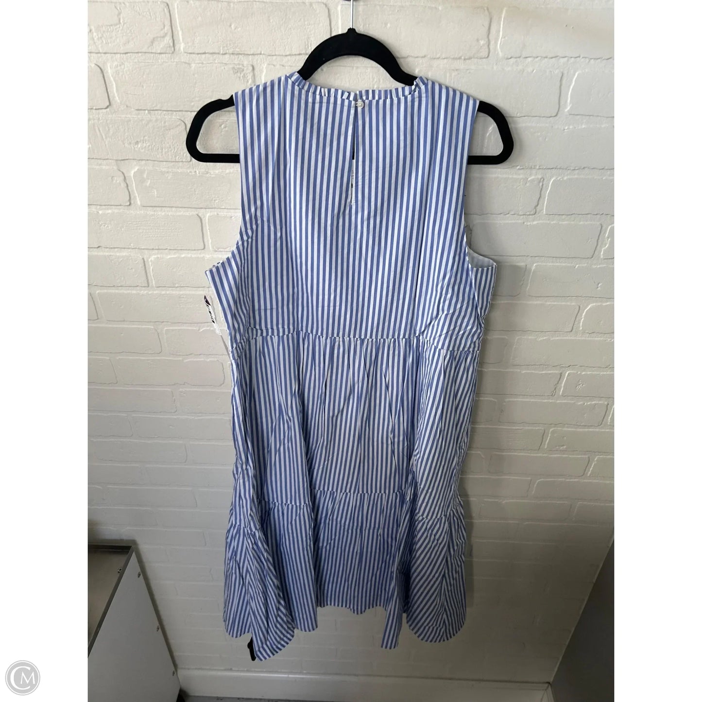 Dress Casual Midi By J. Crew In Blue & White, Size: L