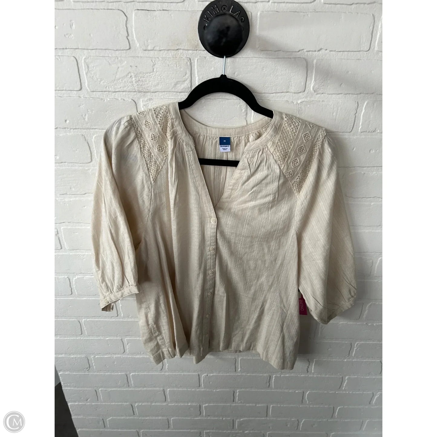 Top Short Sleeve By Old Navy In Beige, Size: M