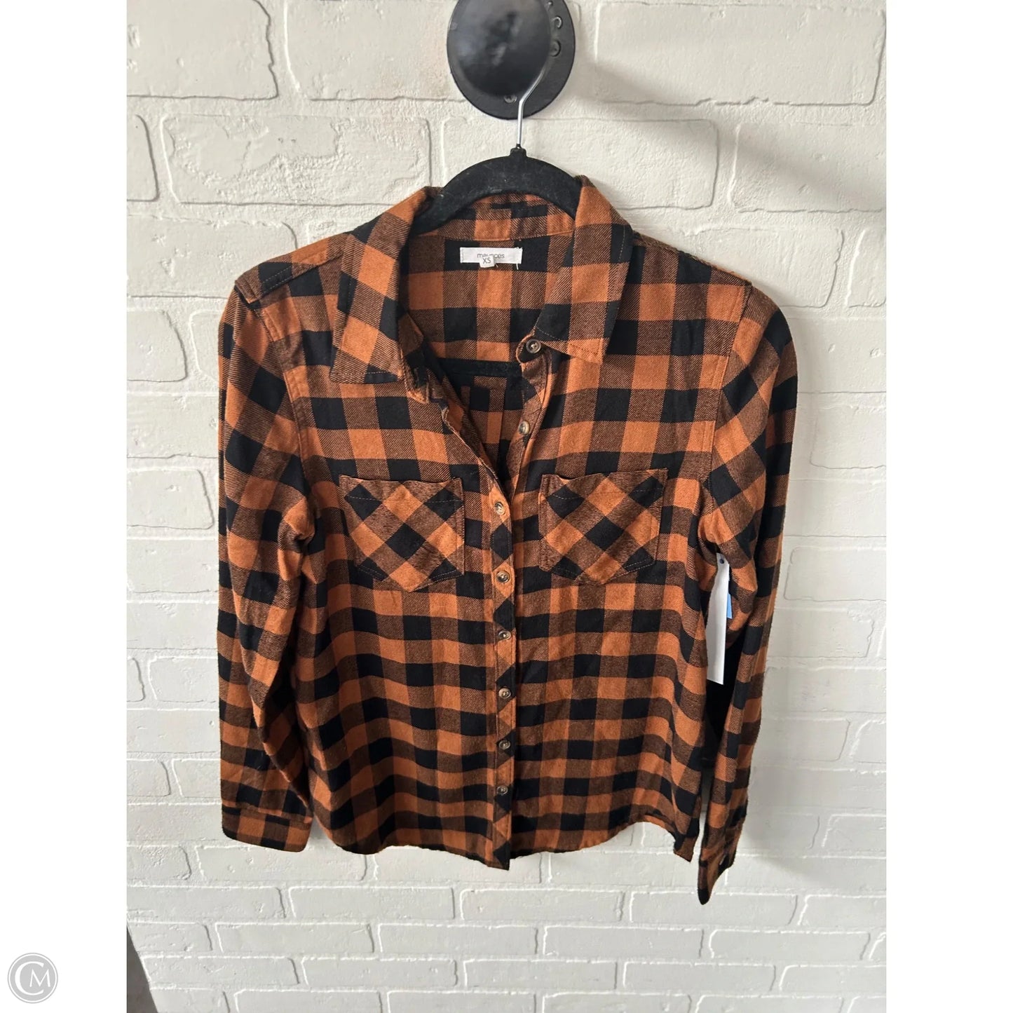 Top Long Sleeve By Maurices In Black & Brown, Size: Xs