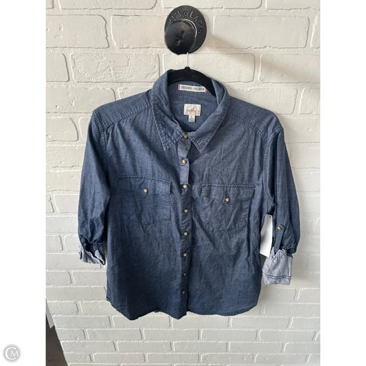 Top Long Sleeve By Cmc In Blue, Size: L