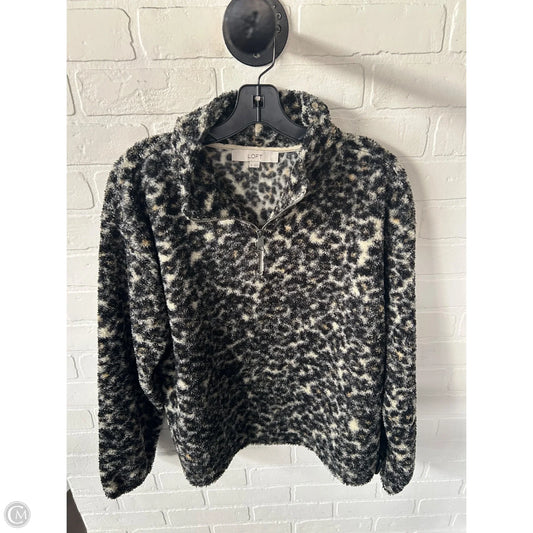 Jacket Fleece By Loft In Black & Cream, Size: M