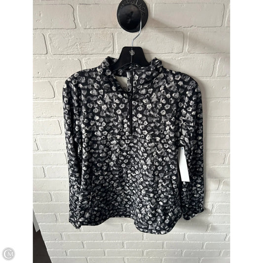 Athletic Top Long Sleeve Collar By Talbots In Black & Grey, Size: S
