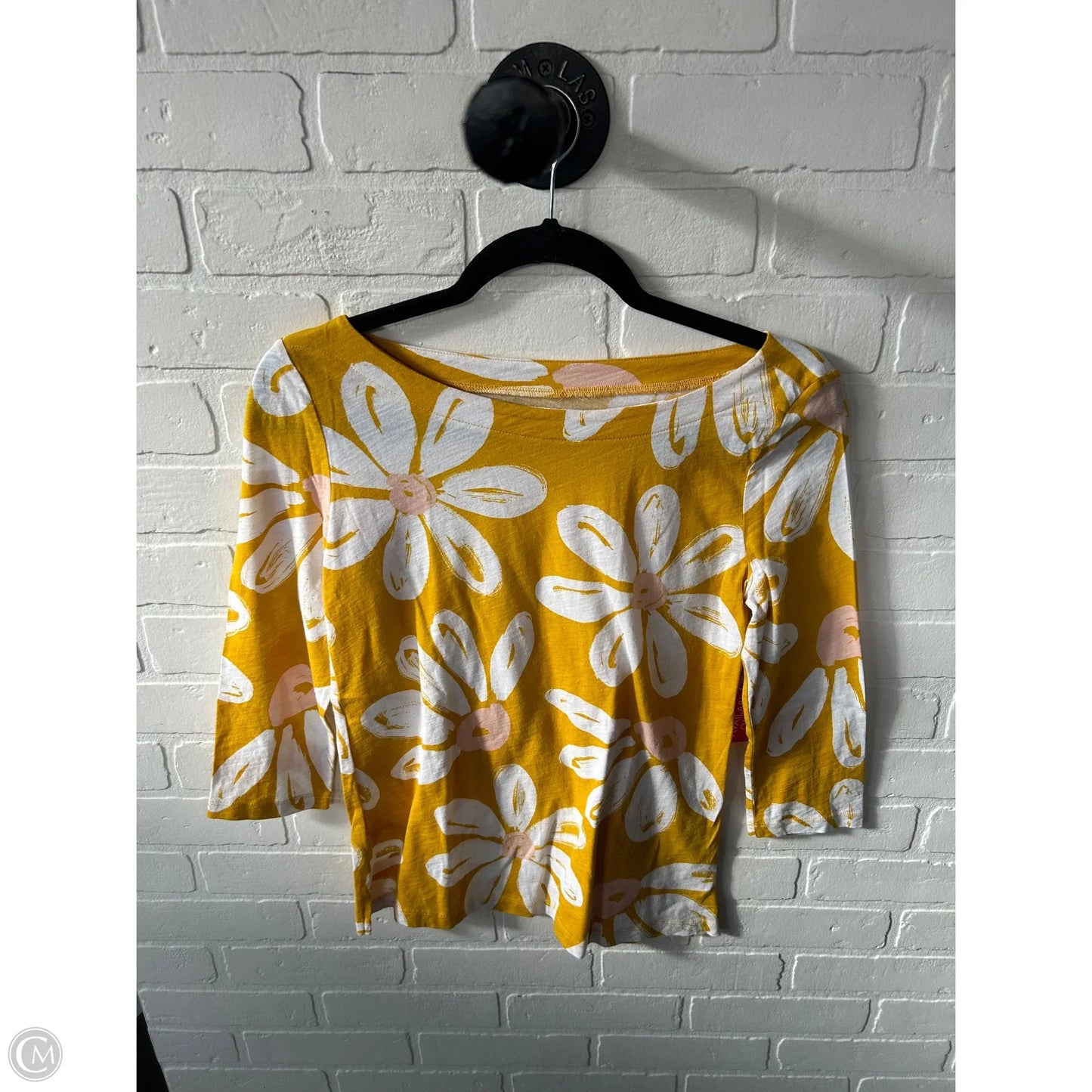 Top 3/4 Sleeve Basic By Loft In Yellow, Size: S
