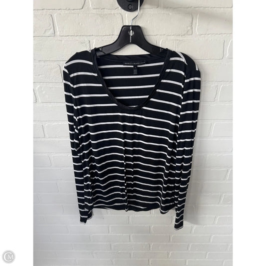 Top Long Sleeve Basic By White House Black Market In Black & White, Size: L