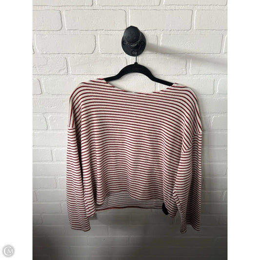 Sweatshirt Crewneck By Perfect White Tee In Cream & Red, Size: L