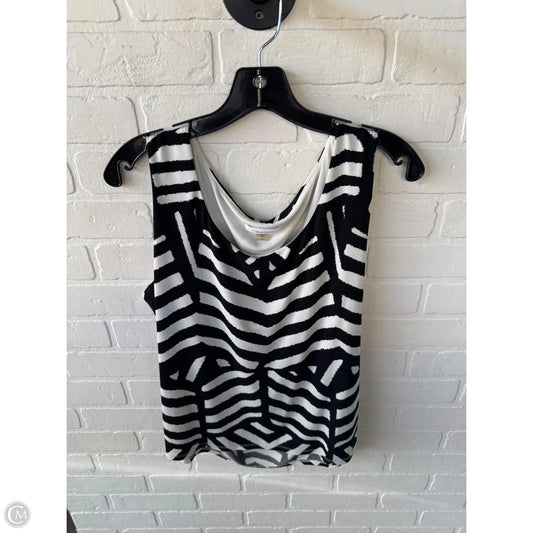 Top Sleeveless Basic By Calvin Klein In Black & White, Size: Xl